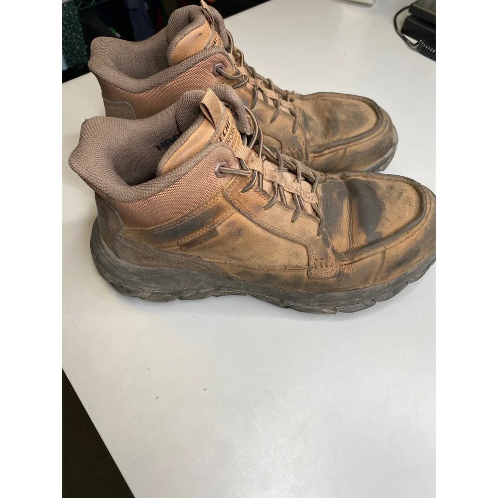 Skechers Work Slip-ins Mens 9.5 Wide Carbon Nano Safety Toe Boots Brown 200159W